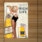 Miller High Life Beer Metal Poster Sexy Women Sport Bar Man Cave Wall Art Decor
