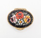 Vintage Italian Micro Mosaic Trinket  Pill Box 1 5 