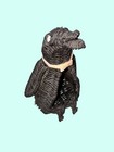 Antique Woven Black Rattan Penguin Figurine Basket Decorative 7 Inch Handmade