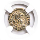 Ancient Honorius Ae Bronze Coin Roman Ngc Xf Italy 393-423         