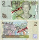 Fiji 2-100 Dollars 6 Pieces Set  2007 Nd  P-109s1-114s  Unc Specimen