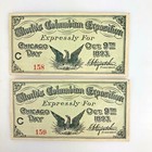 1893 World s Fair Columbian Exposition 2 Tickets Pictures Booklet Chicago Day 