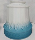 3 Antique Vintage Art Deco Victorian Glass Lamp Shade 2 1 4  Cobalt Blue White