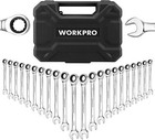 Workpro 22-pieces Ratcheting Combination Wrench Set Metric 6-18mm   Sae 1 4-3 4 