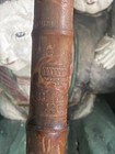     Rare Asian Pictorial Foo Dog Chinese Japanese Old Bamboo Walking Stick Antique
