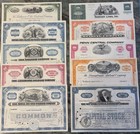 Railroad Stock Certificates  lot Of 10  Nice Variety - 1930 s To 1960 s