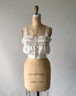 Antique 1900s 1910s Edwardian White Cotton Corset Cover Camisole Lace Top Xxs Xs