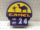 Vintage Camel Cigarettes Purple Perpetual Calendar Sign Store Display Tobacco
