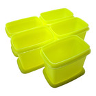 Vintage Tupperware Yellow Shelf Saver Storage Containers With Lids  Set Of  5