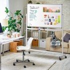 Maxtek 48x32 Rolling Whiteboard Double-sided Magnetic Dry Erase Board Wheels