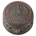 Antique-knights Templar Rare Vintage  Seal Trinket Bronze Medieval Crusader Box