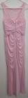 David s Bridal Womens Sz 4 Bridesmaid Prom Dress Long Sleeveless Pink Lace 