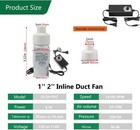 1   2   Inline Duct Fan Booster Ventilation Fan Indoor Vent Blower Air Vent E   