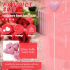 12 Pcs Valentine s Day Glitter Foam Hearts Sticks Foam Heart Picks Sparkly Heart