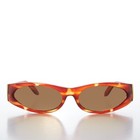Matte Tortoise Mod Wrap Around Vintage Sunglasses With Brown Lens - Brower