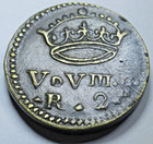Antique 1600 s 2 Reales Weight Spanish Colonial Scale Counterweight Pirate Coin
