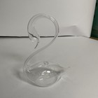 Vintage Clear Blown Glass Swan Bud Vase Figurine Decor Mcm Plant Propagation