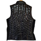 G fore Womens Black Shiny Puffer Vest Quilted Full Zip Golf Merino Wool Lining L