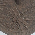 Round Metal Sundial With Roman Numerals  Brown Dragonfly Design Theme