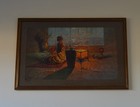 Art-o g l   initials  Geisha Girl In Kimono Lithograph print  Signed-very Rare