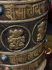 Antique Copper Brass Tibetan Buddhist Prayer Wheel Tabletop