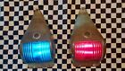 Vintage Ships Boat Marine Perko Navagation Lights Cris Craft Lamps Red   Aqua