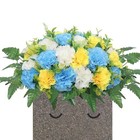 Artificial Cemetery Silk Flowers Saddle carnation Cemetery Blue Yellow White