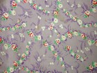 Feedsack Flour Bag Fabric   Full Open   Small Red   White Flowers On Lavender