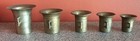 Vintage Solid Brass Apothecary Mortar Set Lot Of 5 Nested Pharmacy Herb Spice 
