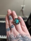 Native American Vintage Sterling Silver Turquoise Braided Ring 