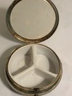 Antique Pill Box With Red And Silver Bright Cut Lid