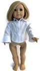 White Collared Long Sleeved Blouse Shirt Top For 18 Inch Doll Clothes Girl