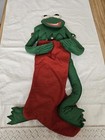 Vtg  Kermit The Frog Holding Christmas Stocking  Handmade  Felt 
