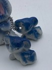 Porcelain Blue Elephant With Chained Babies