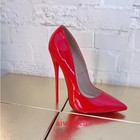 Women 14 16cm Super High Heels Patent Leather Stiletto Pumps Pointed Toe Shoes