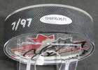 Connor Mcdavid Edmonton Oilers Signed Team Canada 2016 Gold Puck Uda Upper Deck