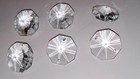12 Vintage  22 Mm Crystal Chandelier Octagon 2 Hole Beads - Nos