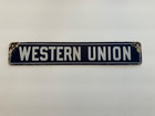 Rare  Western Union Telegram Bicycle Messenger Porcelain Sign 1930 s