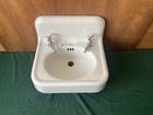 21x17 Antique Cast Iron White Porcelain High Back Kohler Bath Sink Vtg 68-26e