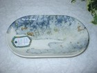 Intesa Home Porcelain Snack Trays  Set Of 2 - Blue Gray Marble Abstract 7-5 8 