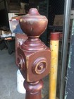 C1880 Vintage Pine Or Poplar Newel Post Stair Bannister Victorian 52    X 6 25    Sq