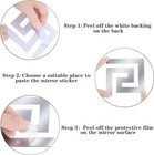 20pcs 3d Mirror Wall Sticker Building Border Wall Art Home Decor Self Adhesive