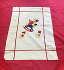 Vintage 1940s Handmade Applique Twin Quilt Childrens Soldier Duck Teddy Red Boy