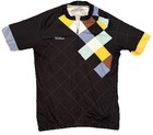 New Urban Cycling Apparel Black Multi Short Sleeve Shirt Unisex Sz Medium Zip