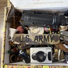 Vintage Junk Drawer Lot Miscellaneous Estate Items Mixed Cigar Box Treasure