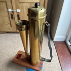 Vintage Brass Fog Horn Nautical Signal On A Wooden Stand Fully Working