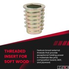 E-z Lok Hex Threaded Inserts For Soft Wood  Zinc Alloy 3 8-16 X 0 79 In