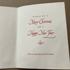 Vintage Mid-century Christmas Card Charming Santa Claus Glitter 1950   s Jingles