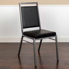 New Black Vinyl Stackable Chair  Durable Metal Frame  Modern Design  Office