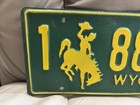 1958 Wyoming License Plate Nice